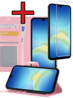 BTH BTH Samsung Galaxy A26 Hoesje Bookcase Met Screenprotector - Lichtroze