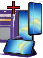 BTH BTH Samsung Galaxy A26 Hoesje Bookcase Met Screenprotector - Paars