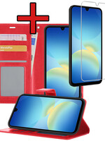 BTH BTH Samsung Galaxy A26 Hoesje Bookcase Met Screenprotector - Rood