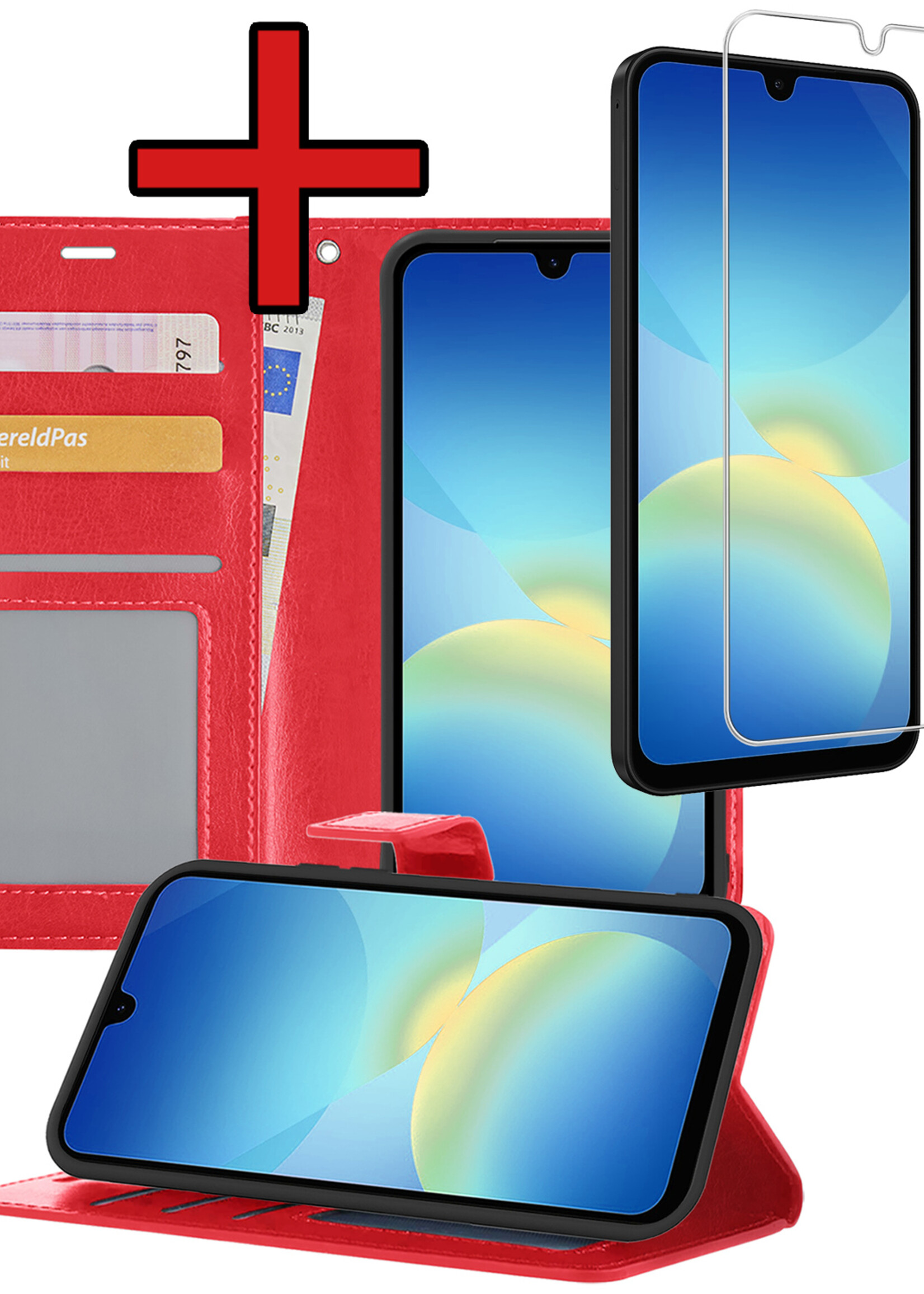 BTH BTH Samsung Galaxy A26 Hoesje Bookcase Met Screenprotector - Rood