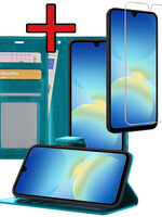 BTH BTH Samsung Galaxy A26 Hoesje Bookcase Met Screenprotector - Turquoise