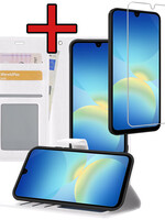 BTH BTH Samsung Galaxy A26 Hoesje Bookcase Met Screenprotector - Wit