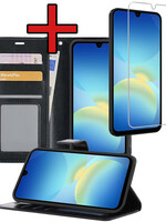 BTH BTH Samsung Galaxy A26 Hoesje Bookcase Met Screenprotector - Zwart