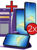 BTH BTH Samsung Galaxy A26 Hoesje Bookcase Met 2x Screenprotector - Paars