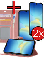 BTH BTH Samsung Galaxy A26 Hoesje Bookcase Met 2x Screenprotector - Rose Goud