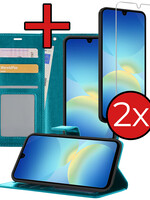 BTH BTH Samsung Galaxy A26 Hoesje Bookcase Met 2x Screenprotector - Turquoise