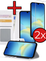 BTH BTH Samsung Galaxy A26 Hoesje Bookcase Met 2x Screenprotector - Wit