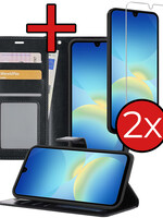 BTH BTH Samsung Galaxy A26 Hoesje Bookcase Met 2x Screenprotector - Zwart