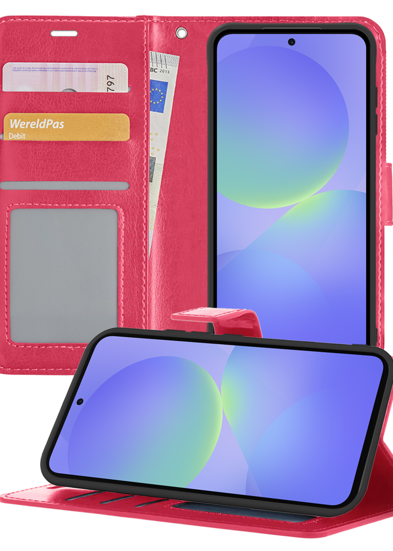 BTH BTH Samsung Galaxy A36 Hoesje Bookcase - Donkerroze
