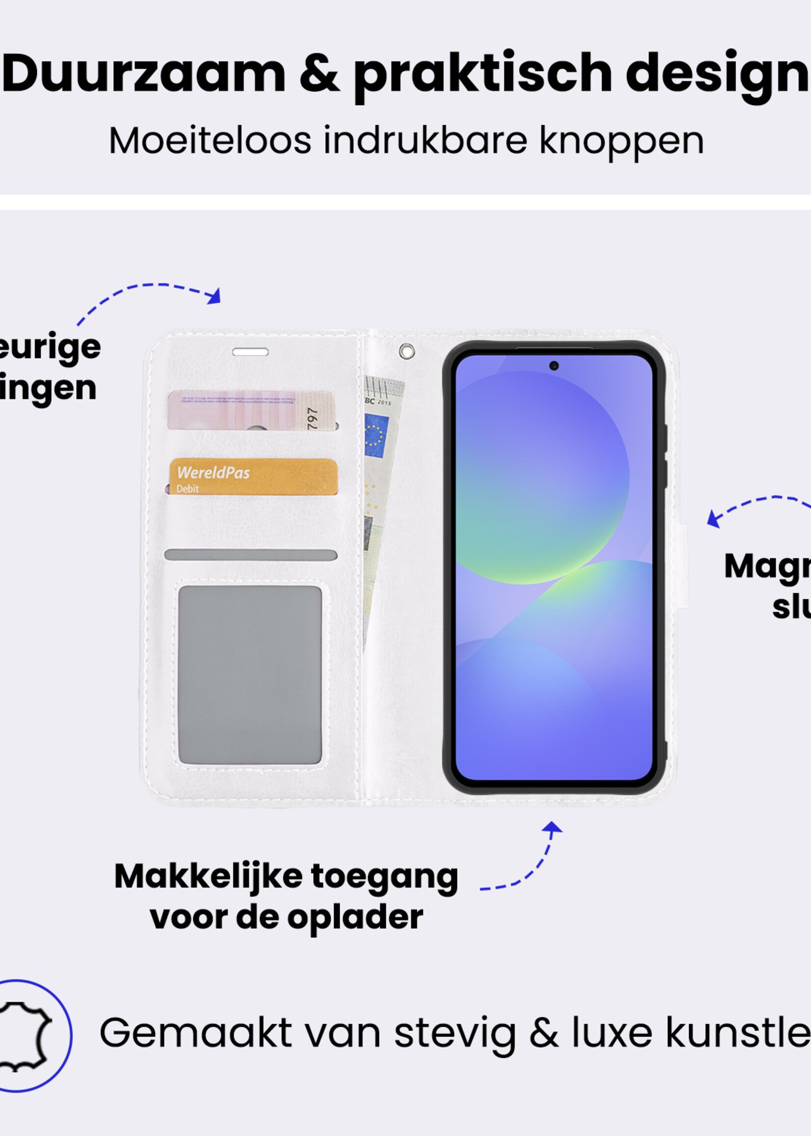 BTH BTH Samsung Galaxy A36 Hoesje Bookcase - Wit