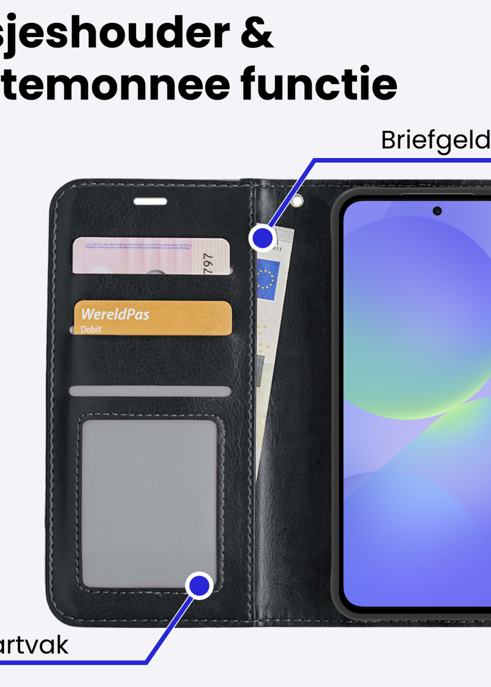 BTH BTH Samsung Galaxy A36 Hoesje Bookcase - Zwart