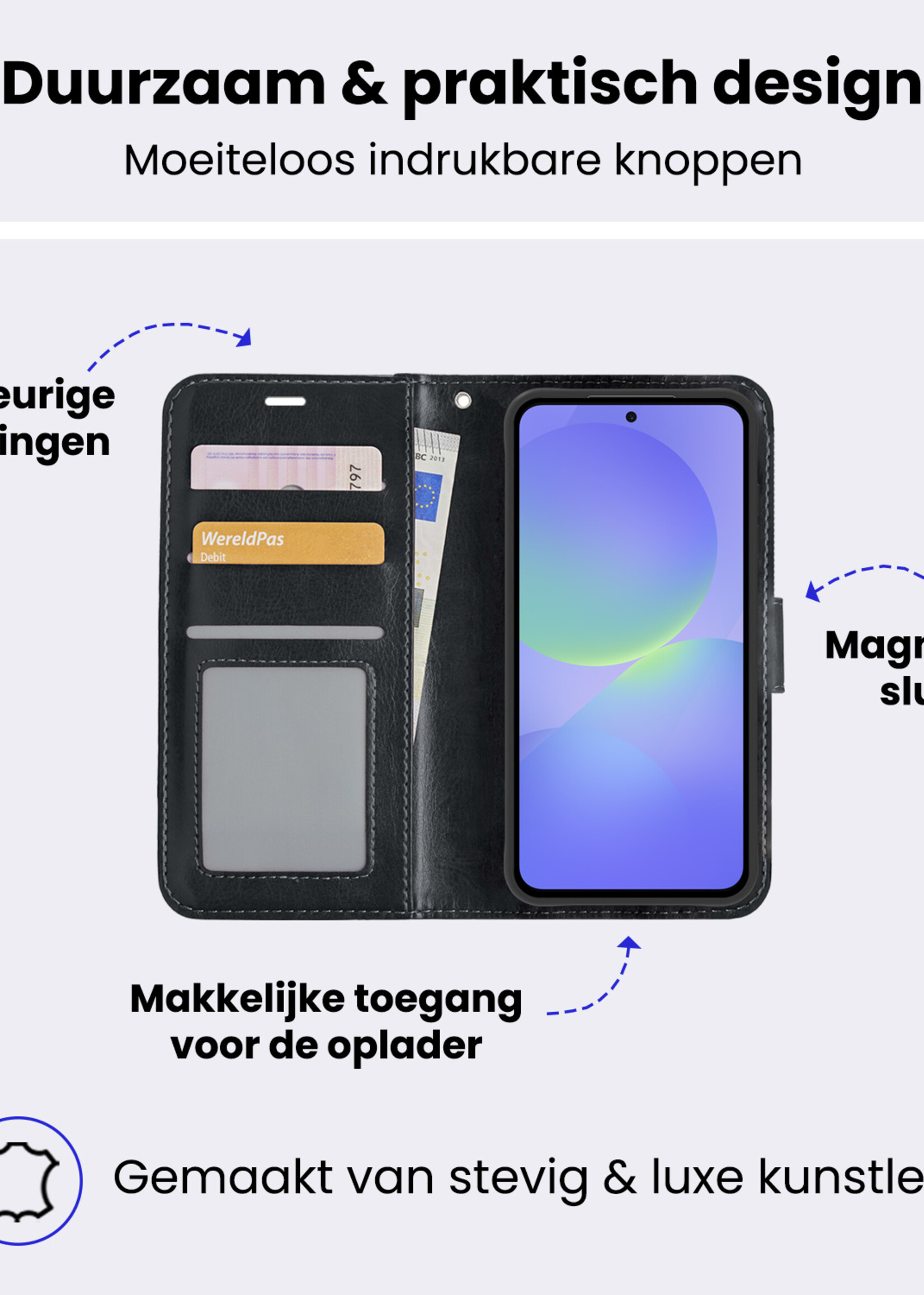 BTH BTH Samsung Galaxy A36 Hoesje Bookcase - Zwart