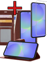 BTH BTH Samsung Galaxy A36 Hoesje Bookcase Met Screenprotector - Bruin