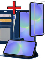 BTH BTH Samsung Galaxy A36 Hoesje Bookcase Met Screenprotector - Donkerblauw