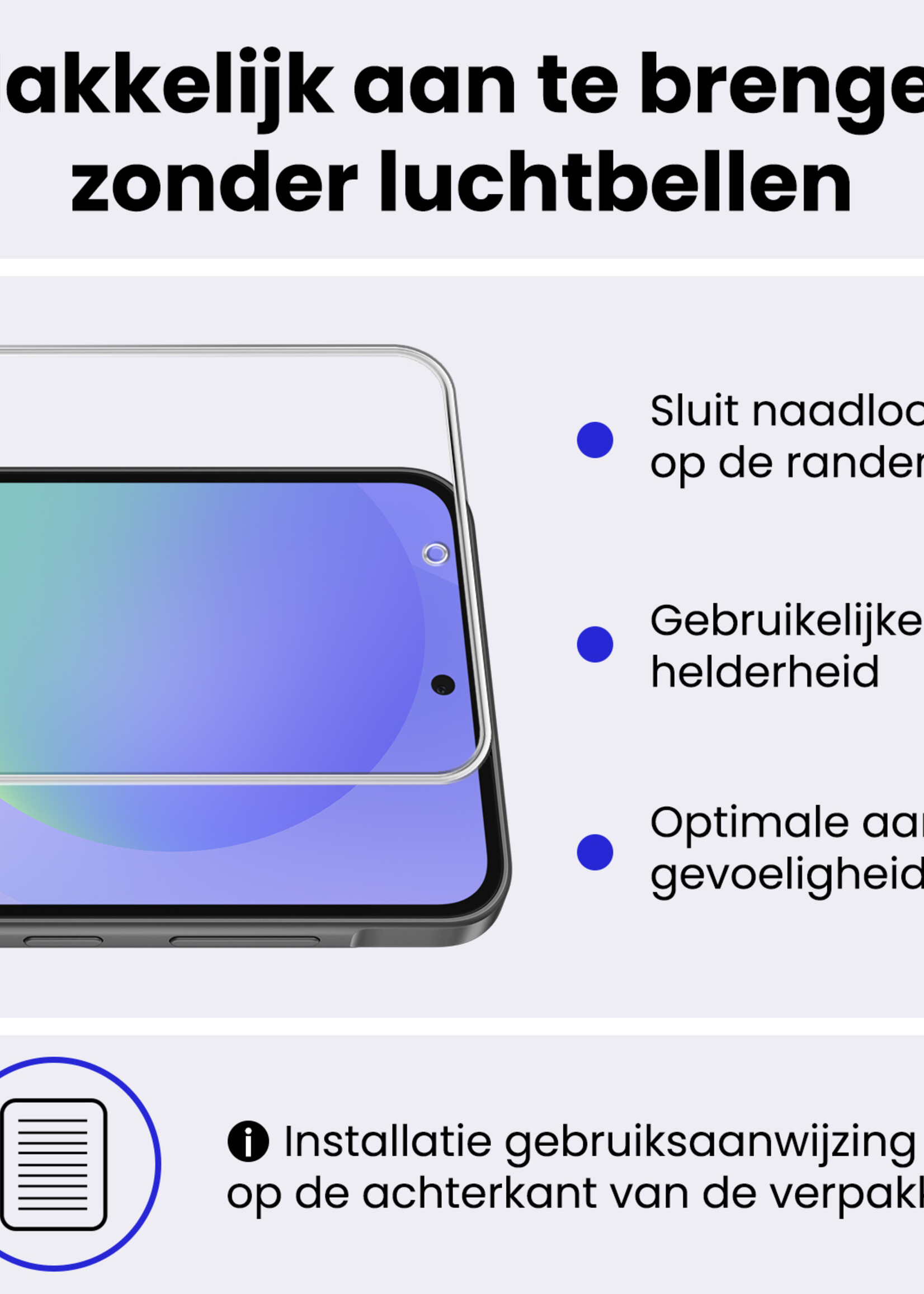BTH BTH Samsung Galaxy A36 Hoesje Bookcase Met Screenprotector - Donkerblauw