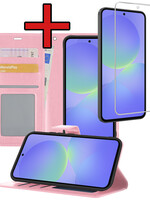 BTH BTH Samsung Galaxy A36 Hoesje Bookcase Met Screenprotector - Lichtroze