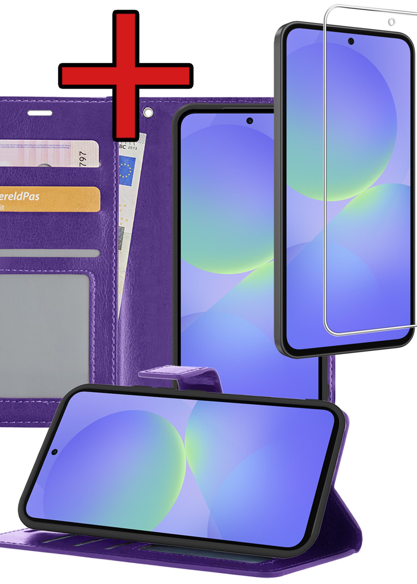 BTH BTH Samsung Galaxy A36 Hoesje Bookcase Met Screenprotector - Paars