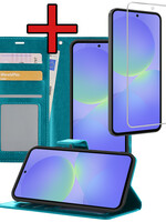 BTH BTH Samsung Galaxy A36 Hoesje Bookcase Met Screenprotector - Turquoise