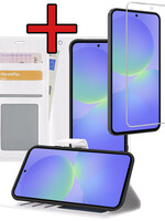 BTH BTH Samsung Galaxy A36 Hoesje Bookcase Met Screenprotector - Wit