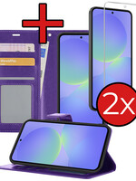 BTH BTH Samsung Galaxy A36 Hoesje Bookcase Met 2x Screenprotector - Paars