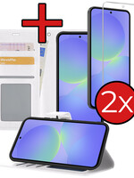 BTH BTH Samsung Galaxy A36 Hoesje Bookcase Met 2x Screenprotector - Wit