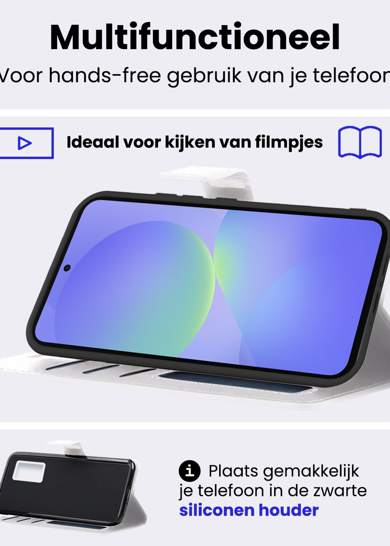 BTH BTH Samsung Galaxy A36 Hoesje Bookcase Met 2x Screenprotector - Wit