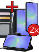 BTH BTH Samsung Galaxy A36 Hoesje Bookcase Met 2x Screenprotector - Zwart