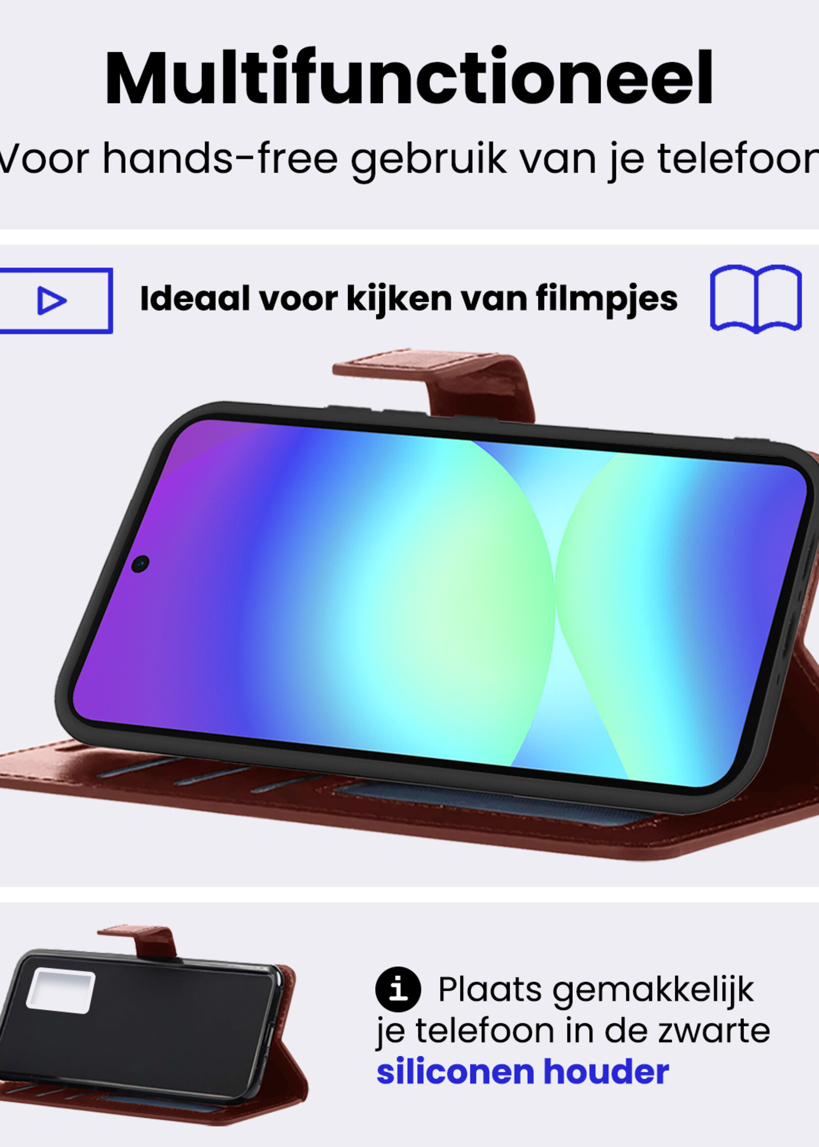 BTH BTH Samsung Galaxy A56 Hoesje Bookcase - Bruin