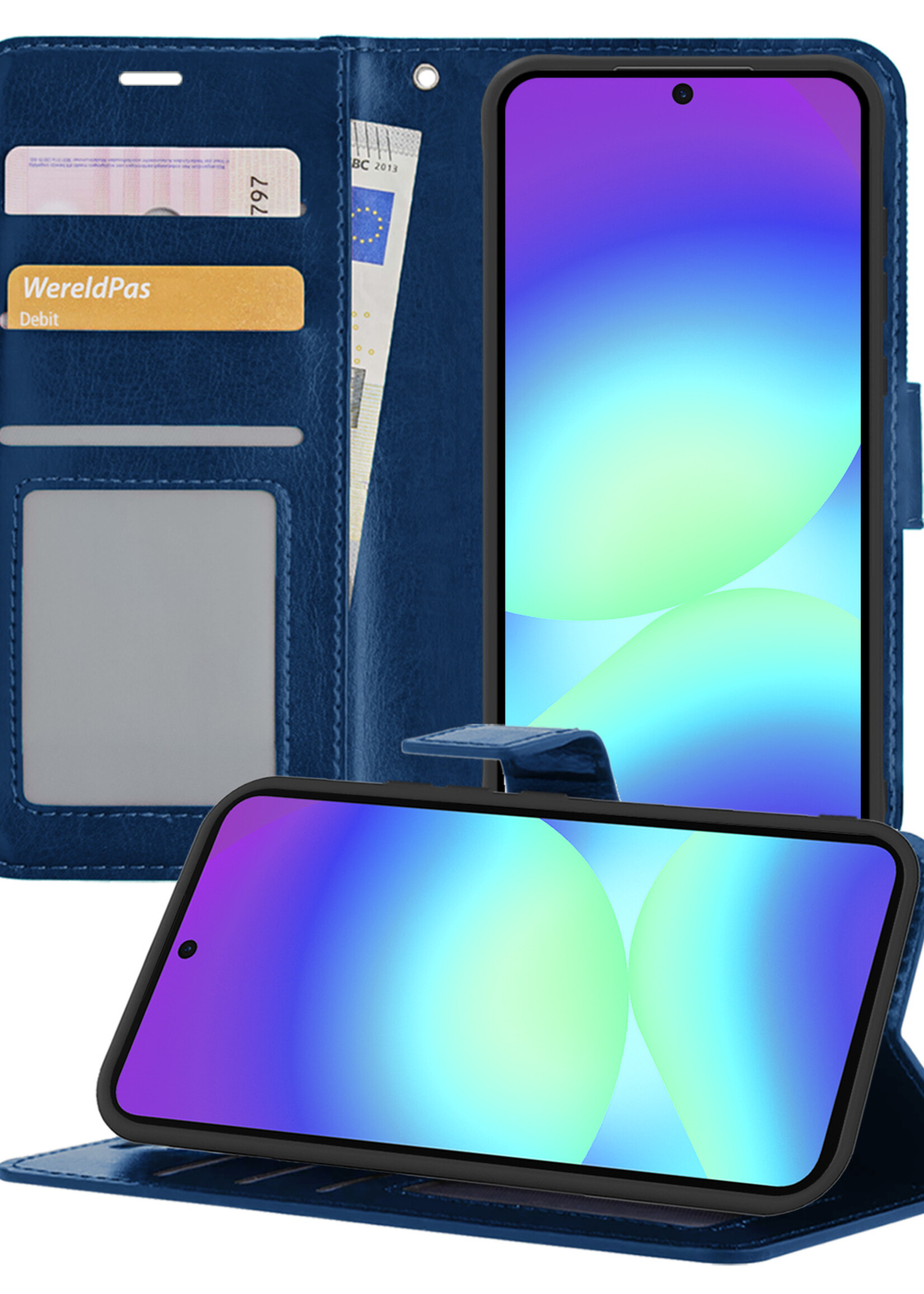 BTH BTH Samsung Galaxy A56 Hoesje Bookcase - Donkerblauw
