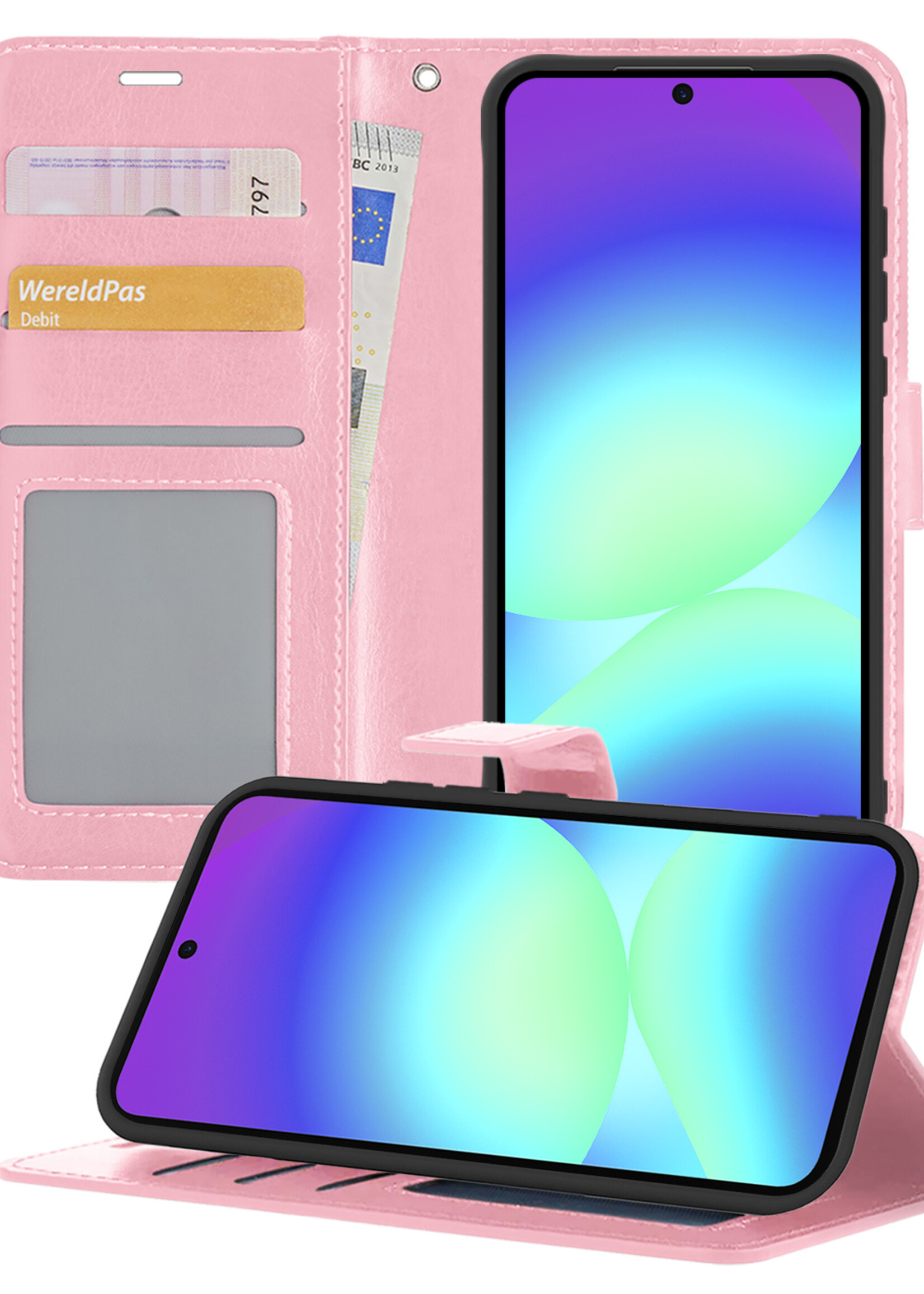 BTH BTH Samsung Galaxy A56 Hoesje Bookcase - Lichtroze
