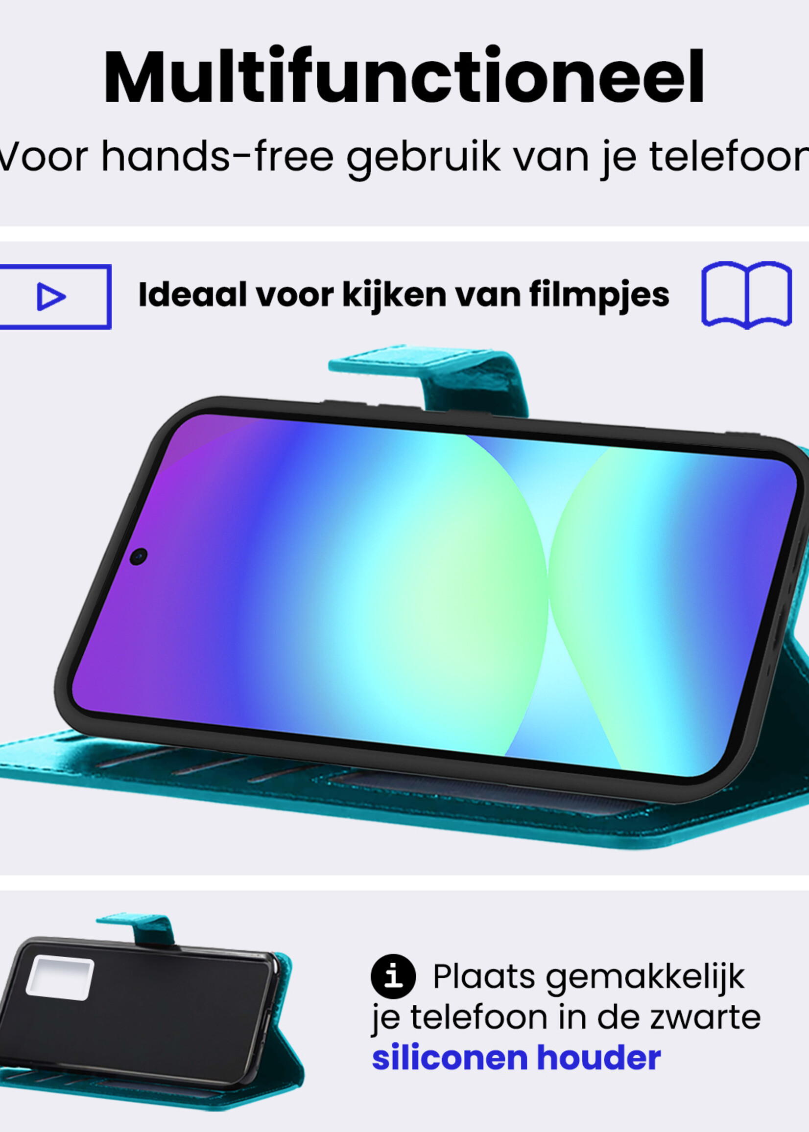 BTH BTH Samsung Galaxy A56 Hoesje Bookcase - Turquoise