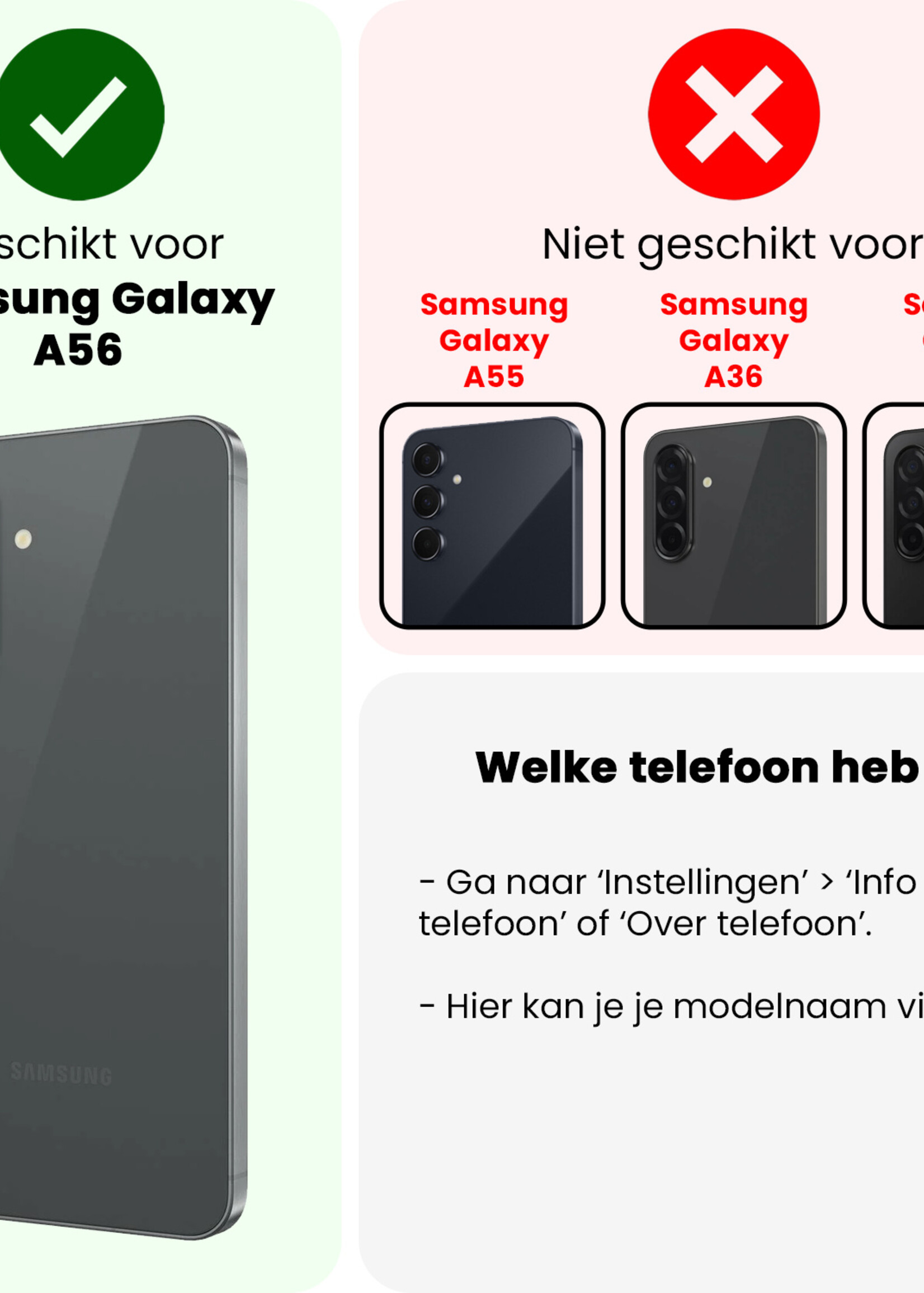 BTH BTH Samsung Galaxy A56 Hoesje Bookcase Met Screenprotector - Donkerblauw