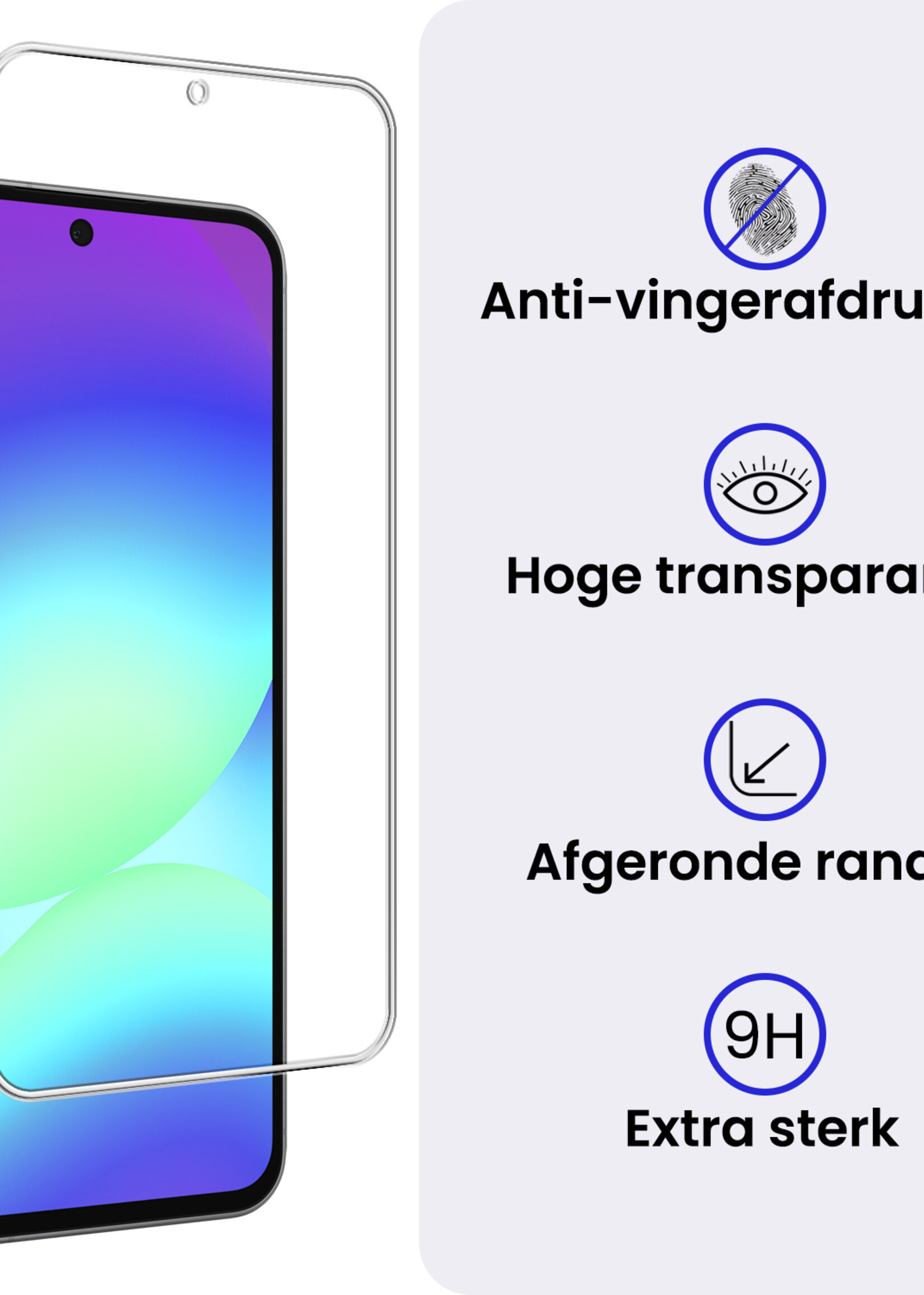BTH BTH Samsung Galaxy A56 Hoesje Bookcase Met Screenprotector - Donkerblauw