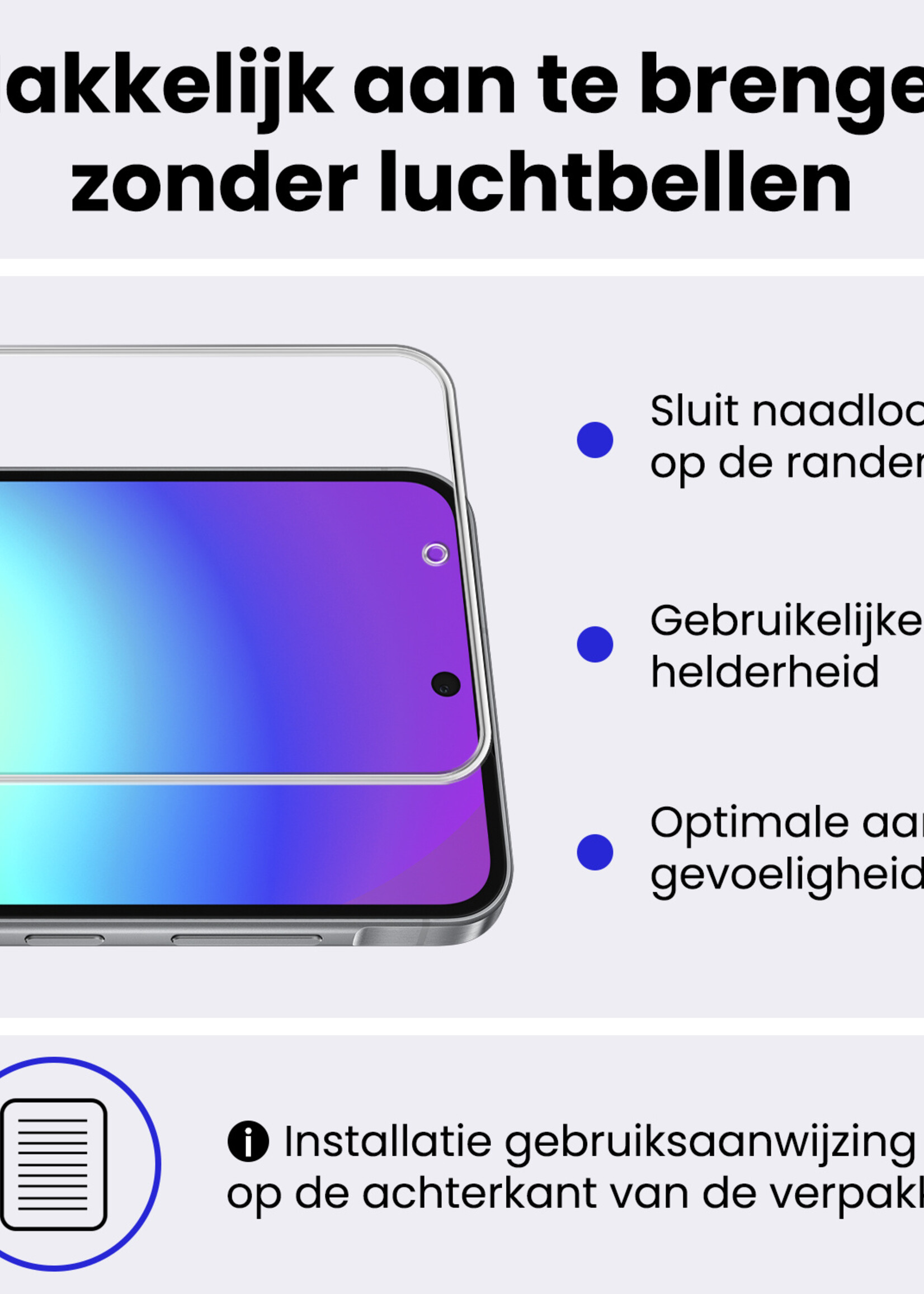 BTH BTH Samsung Galaxy A56 Hoesje Bookcase Met Screenprotector - Donkerblauw