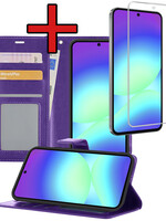 BTH BTH Samsung Galaxy A56 Hoesje Bookcase Met Screenprotector - Paars