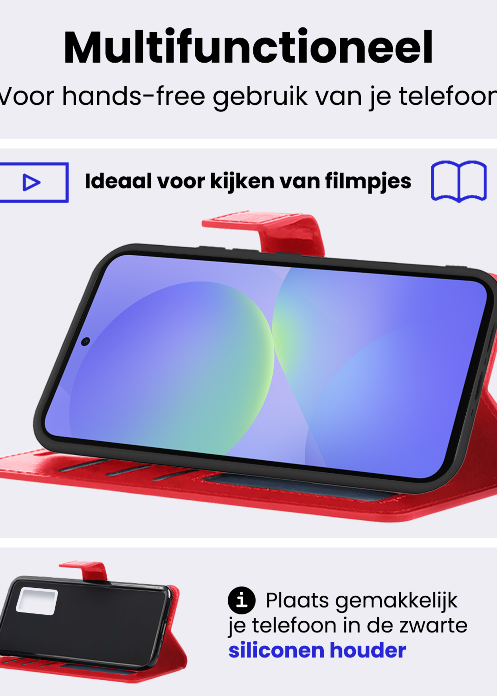 BTH BTH Samsung Galaxy A36 Hoesje Bookcase Met Screenprotector - Rood