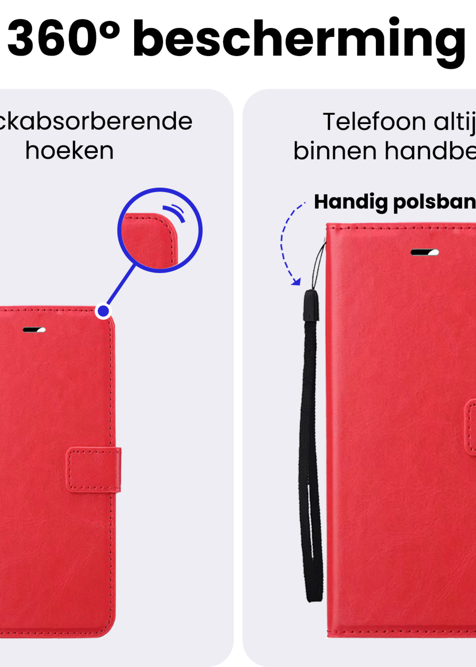 BTH BTH Samsung Galaxy A36 Hoesje Bookcase Met Screenprotector - Rood
