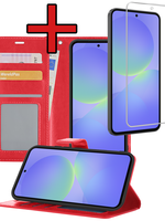 BTH BTH Samsung Galaxy A36 Hoesje Bookcase Met Screenprotector - Rood