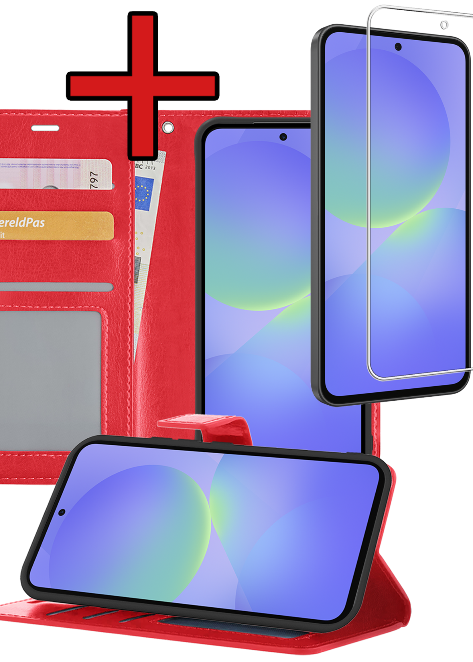 BTH BTH Samsung Galaxy A36 Hoesje Bookcase Met Screenprotector - Rood