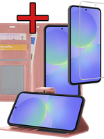 BTH BTH Samsung Galaxy A36 Hoesje Bookcase Met Screenprotector - Rose Goud