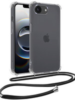 BTH BTH iPhone 16E Hoesje Transparant Shockproof Met Zwart Koord