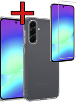 BTH BTH Samsung Galaxy A56 Hoesje Siliconen Met Screenprotector - Transparant