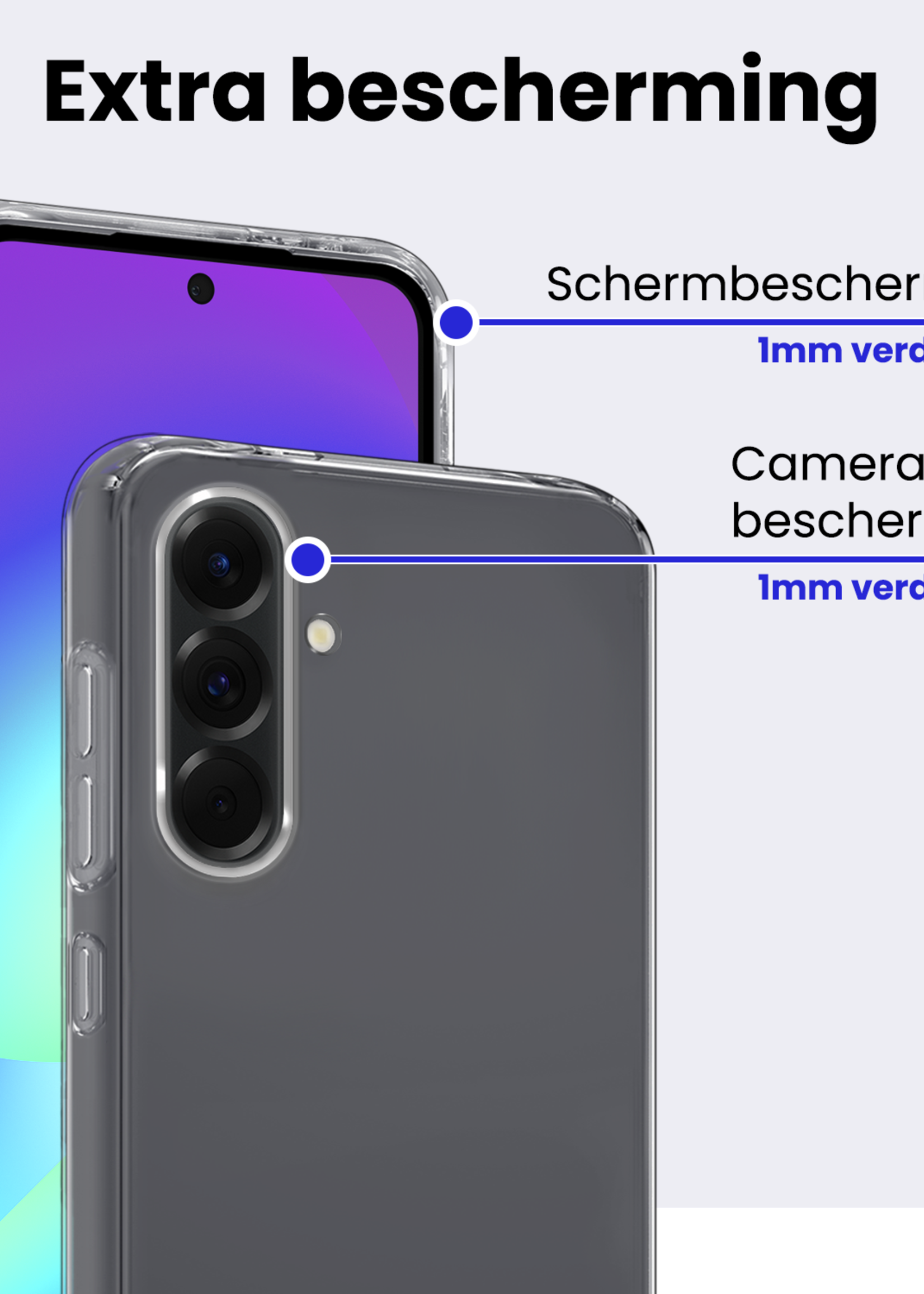 BTH BTH Samsung Galaxy A56 Hoesje Siliconen Met Screenprotector - Transparant