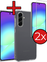 BTH BTH Samsung Galaxy A56 Hoesje Siliconen Met 2x Screenprotector - Transparant