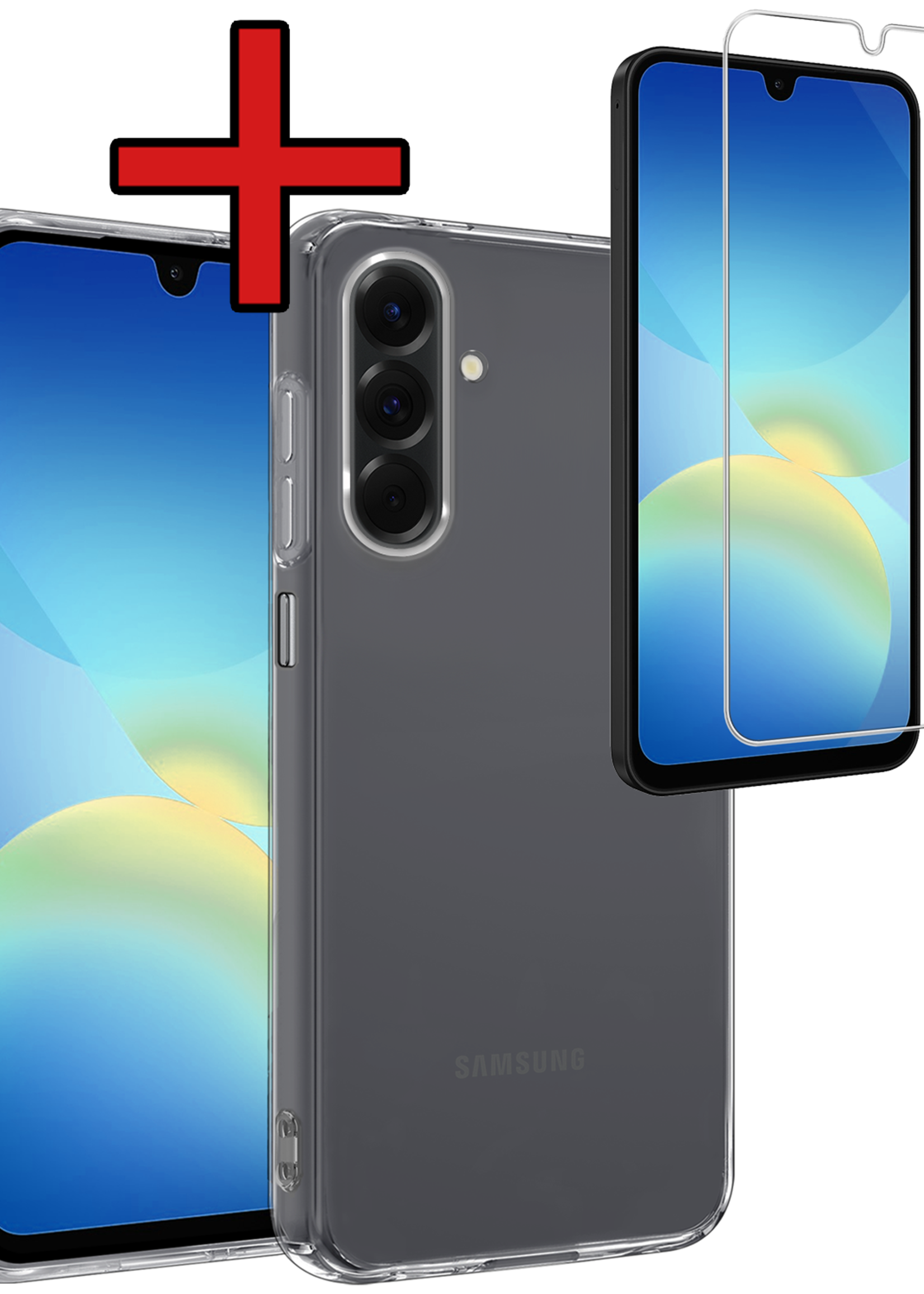 BTH BTH Samsung Galaxy A26 Hoesje Siliconen Met Screenprotector - Transparant