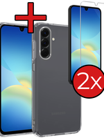 BTH BTH Samsung Galaxy A26 Hoesje Siliconen Met 2x Screenprotector - Transparant
