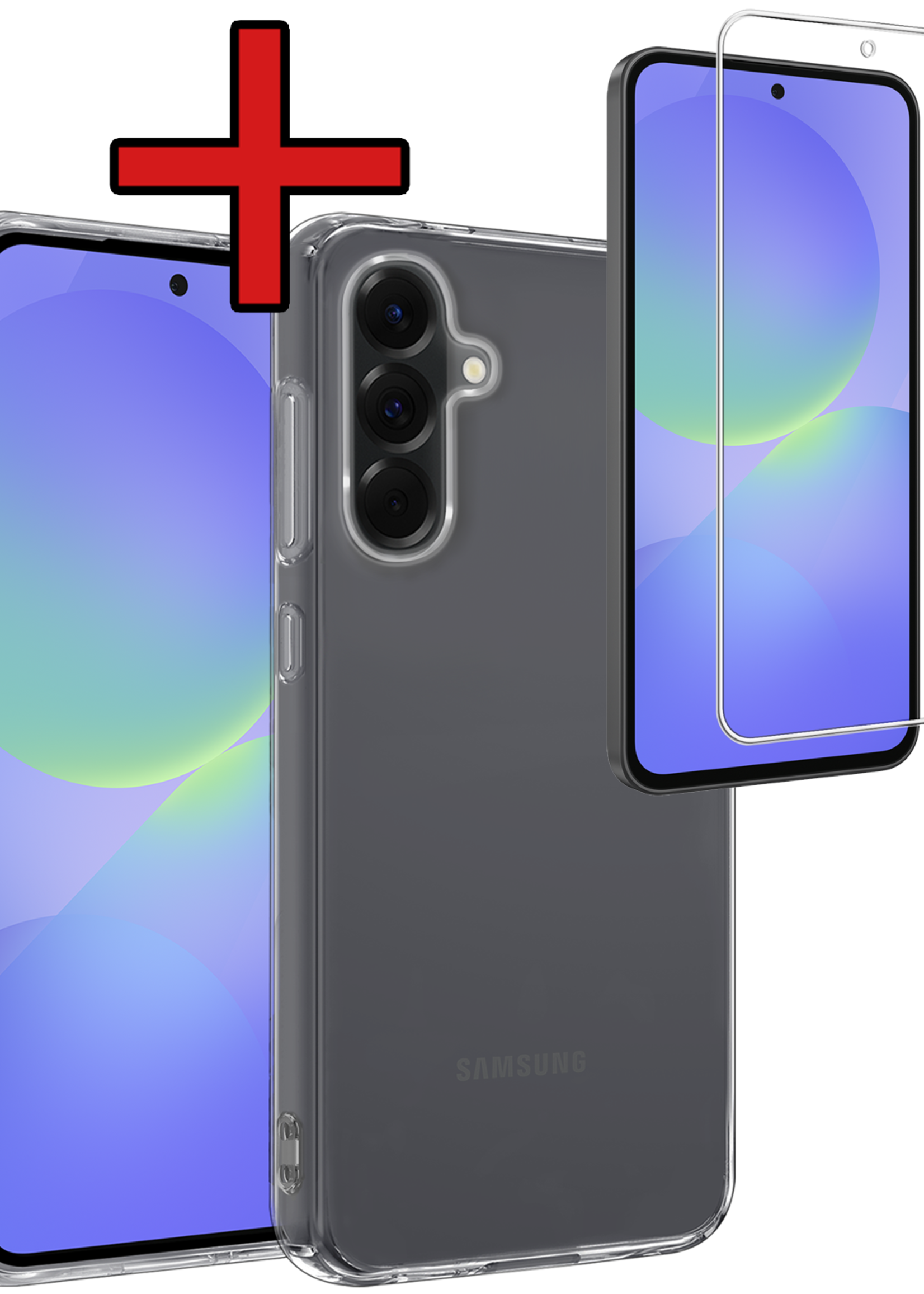 BTH BTH Samsung Galaxy A36 Hoesje Siliconen Met Screenprotector - Transparant