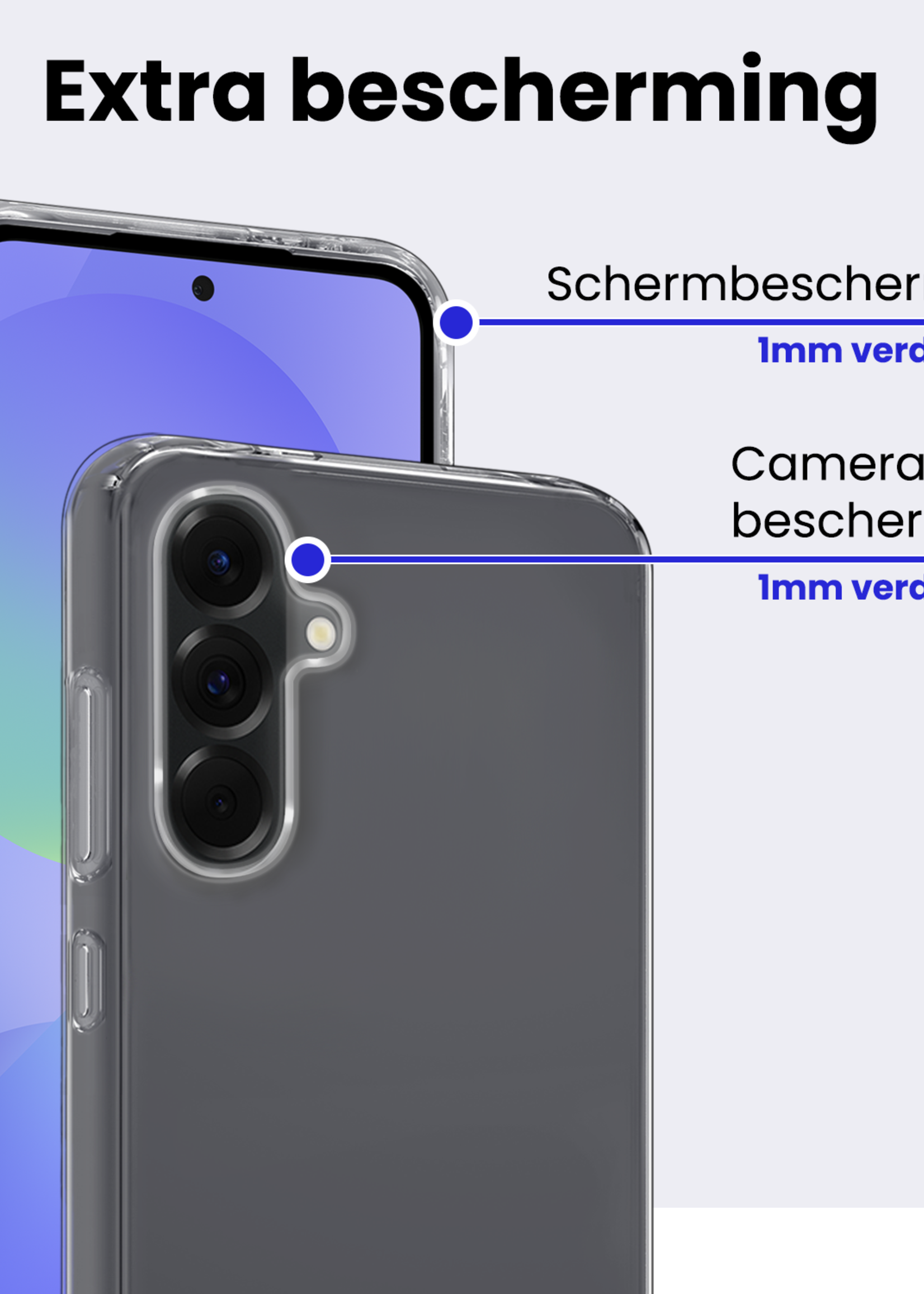 BTH BTH Samsung Galaxy A36 Hoesje Siliconen Met Screenprotector - Transparant
