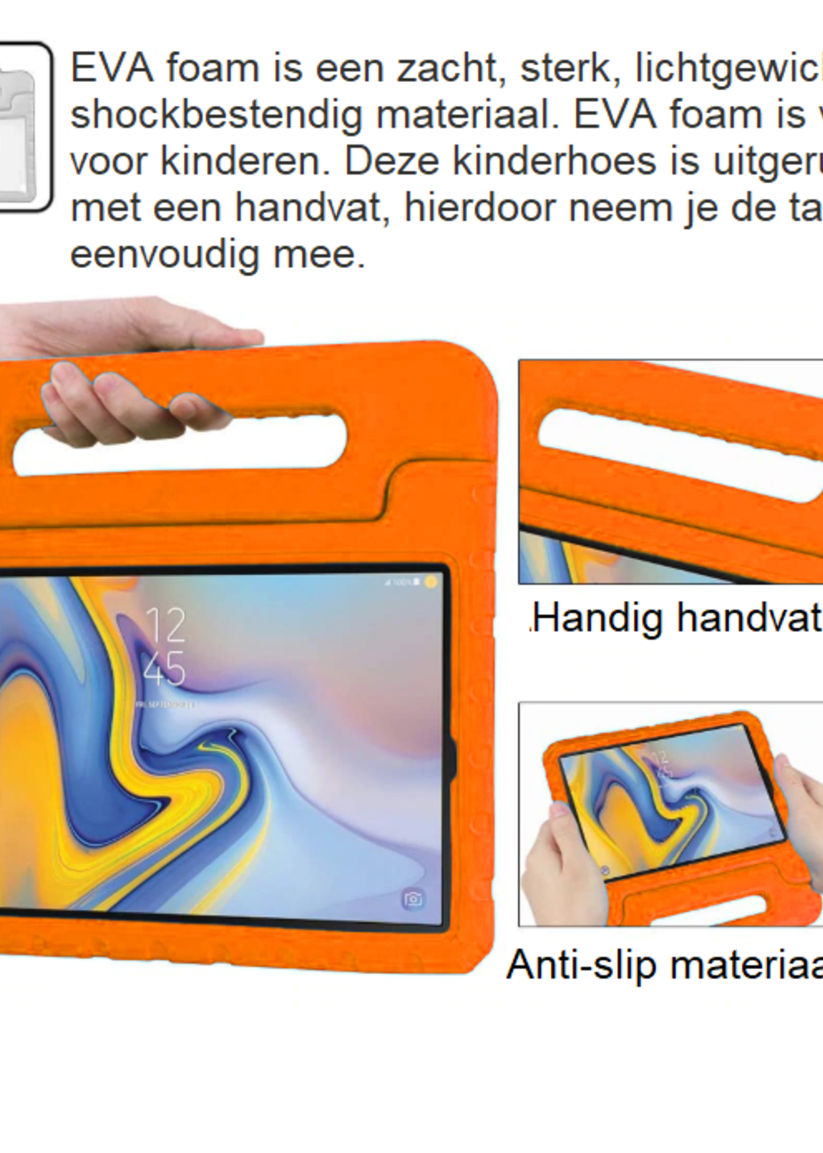 BTH BTH Samsung Galaxy Tab A 10.5 2018 Kinderhoes Met 2x Screenprotector - Oranje