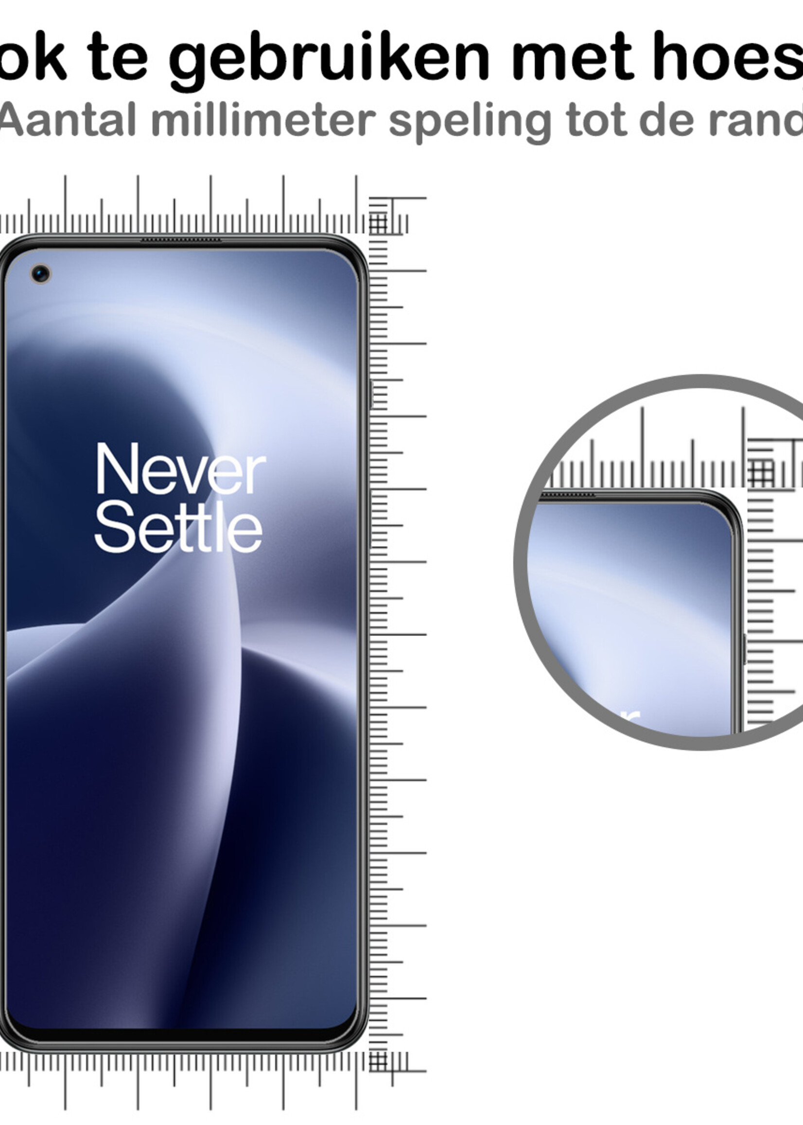 BTH BTH OnePlus Nord 2T Hoesje Siliconen Met 2x Screenprotector - Donkergroen